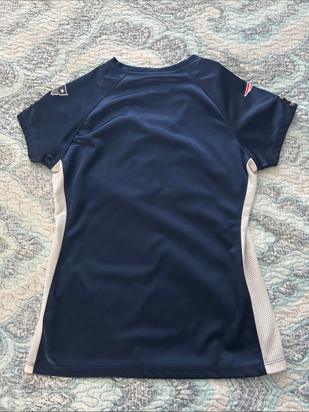 NFL Patriots Women's Navy and White Jersey Top - Picture 2 of 6